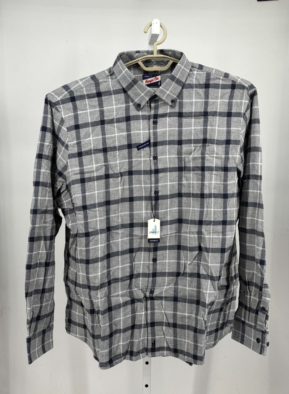johnnie-O Fischer Hangin' Out Button Up Shirt Mens 2XL Fischer Flannel Plaid NWT
